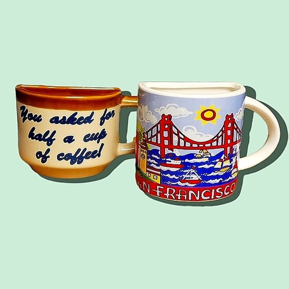 Unbranded Other - 💖2 Half Detailed Coffee Mugs